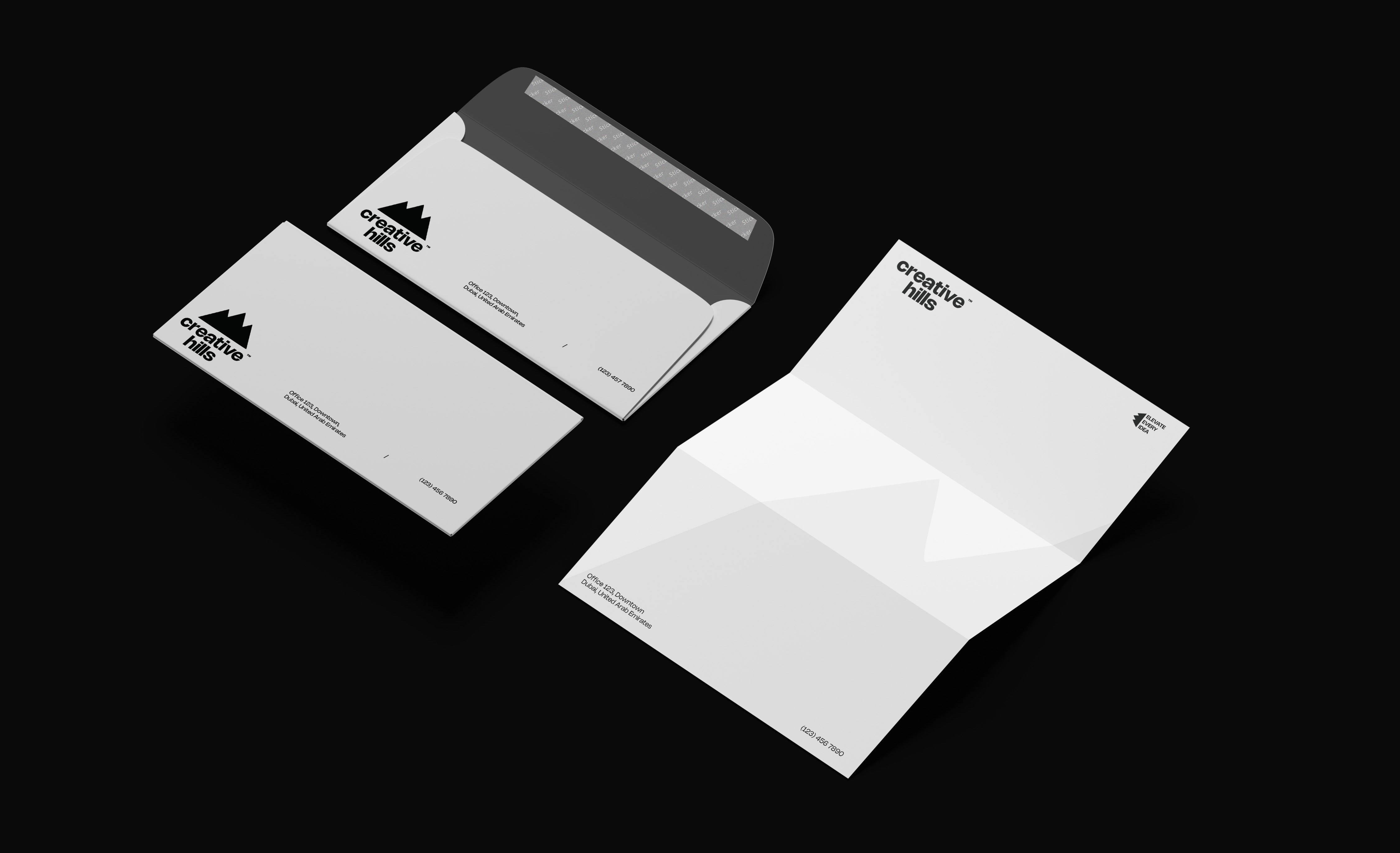 Creative Hills stationery and business card suite